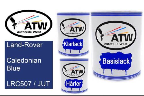 Land-Rover, Caledonian Blue, LRC507 / JUT: 1L Lackdose + 1L Klarlack + 500ml Härter - Set, von ATW Autoteile West.